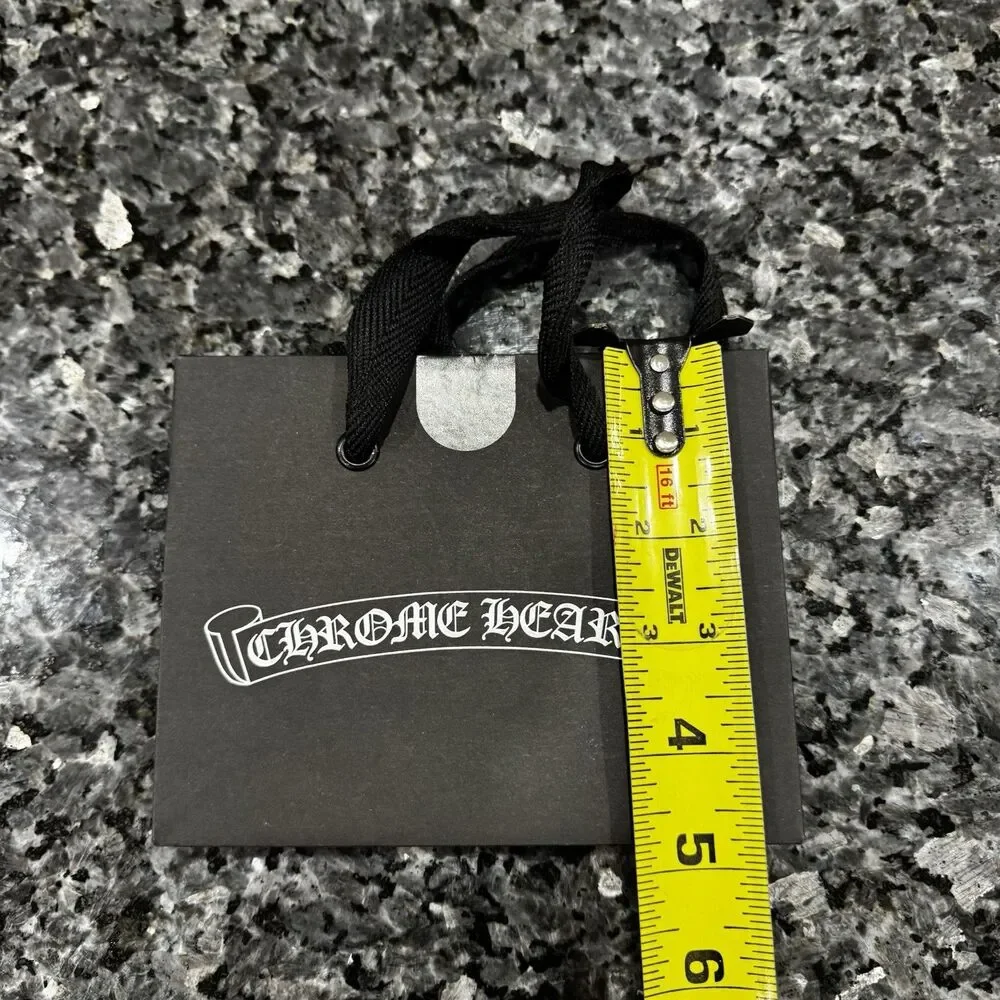 CHROME HEARTS Authentic Small Black Paper Shopping Gift Bag 